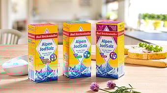 Eine Auswahl von Salzprodukten von Bad Reichenhaller.