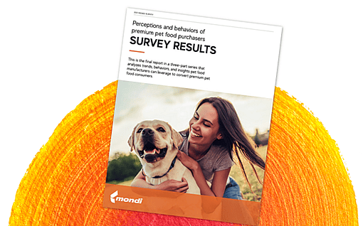 Report mockup of the consumer research on premium pet food packaging